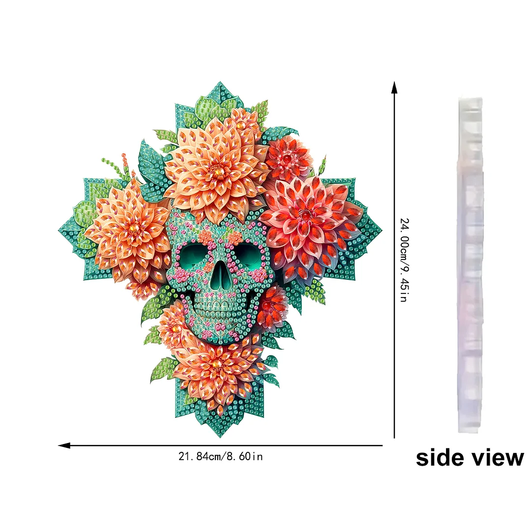Crosses Skulls 2DFlat DIY Acrylic Diamond Painting Kit Window Hanging Home Decor