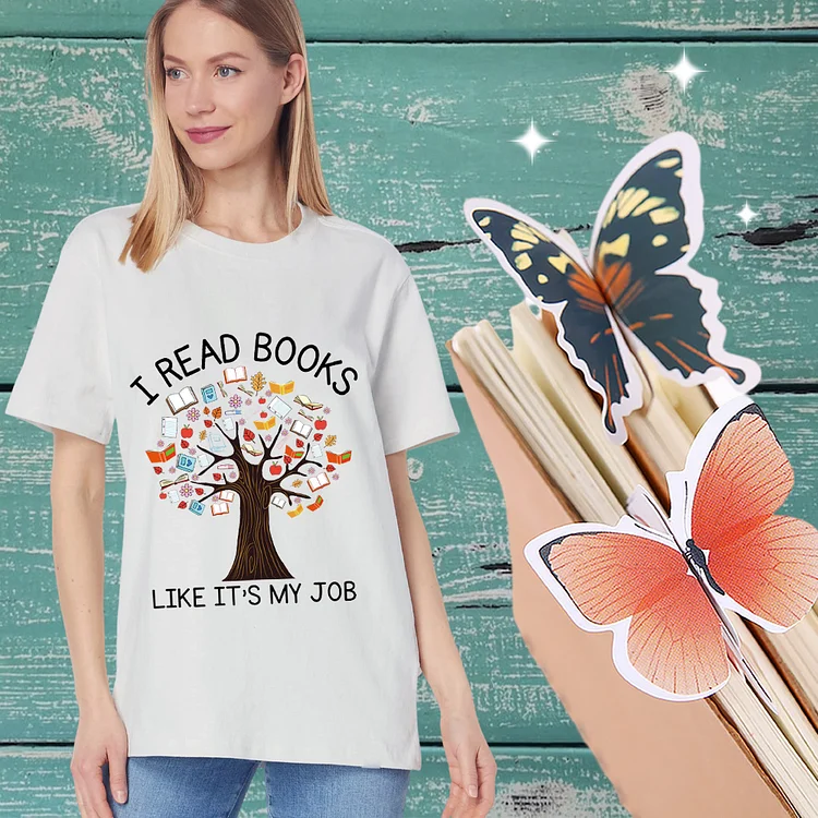 I Read Books Like My Job Casual T-Shirt with Free Gift -BSTC1678