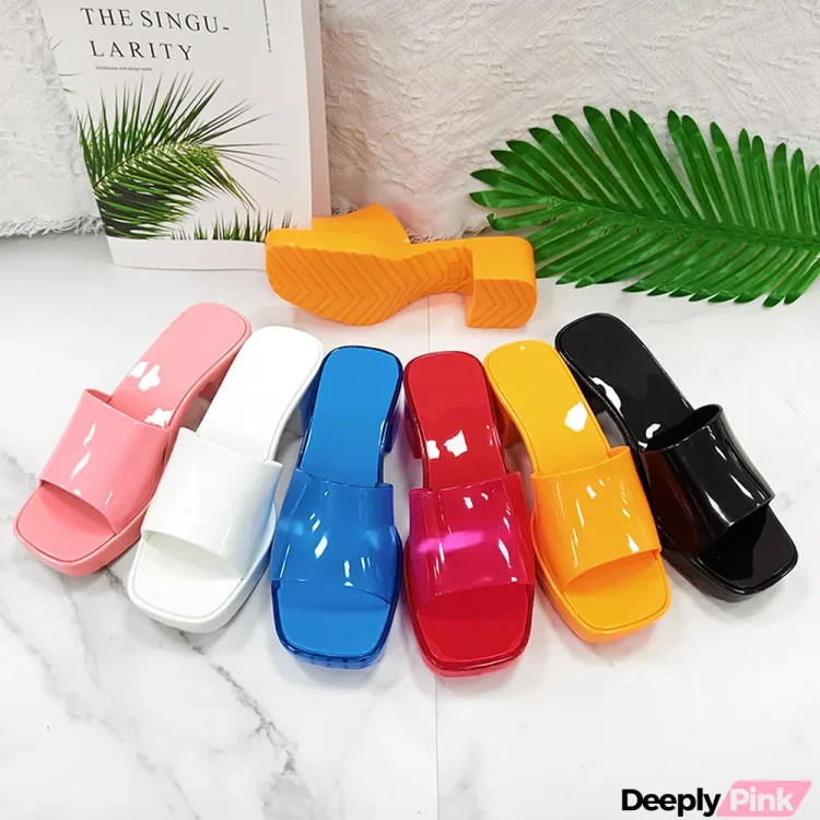 Fashion Casual Flip Flops High Heel Slippers