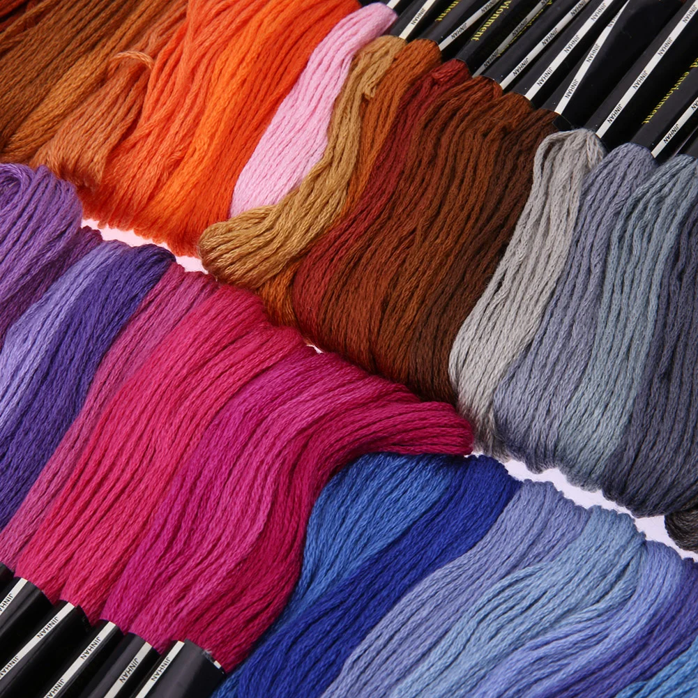 100 Colors Embroidery Thread Hand Cross Stitch Floss Sewing Skeins Craft