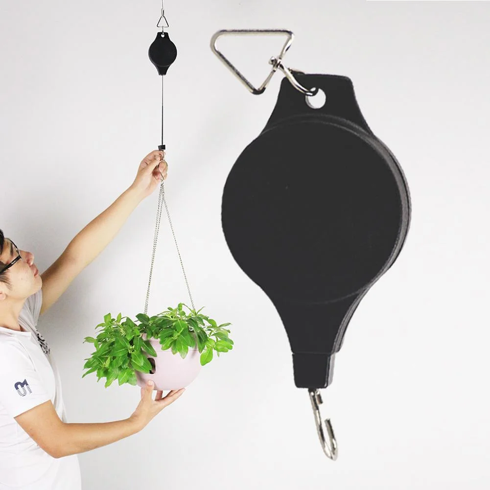 Retractable Pulley Hanging Basket Pull Down Hanger Garden Baskets Pot