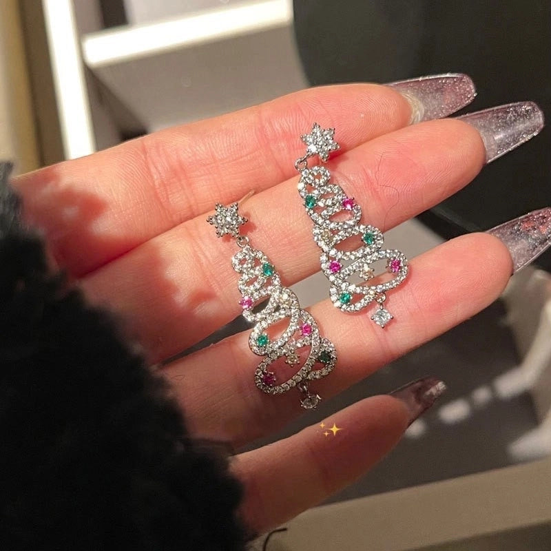 1 Pair IG Style Minimalist U Shape Geometric Flower Inlay Imitation Pearl Artificial Pearls Rhinestones Drop Earrings Ear Studs