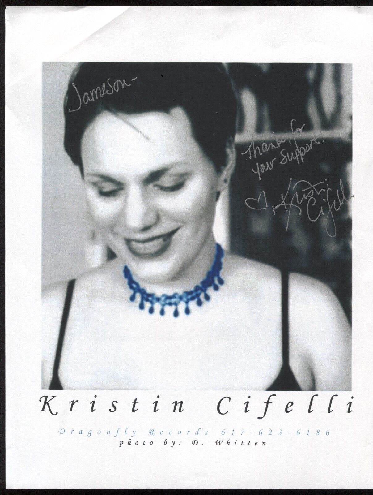 Kristin Cifelli Signed Photo Poster painting Autographed Photo Poster paintinggraph Musician Signature