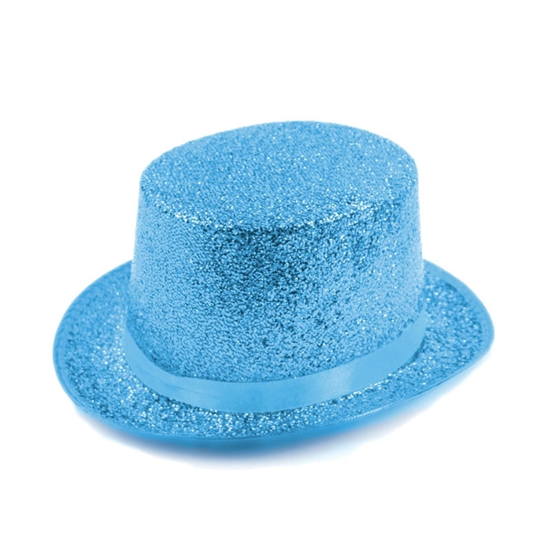 High Hat Retro British Gentleman Jazz Hat Magician Hat Performance Sequin Hat Rain Silk High Barrel Top Hat Non-woven Fabric