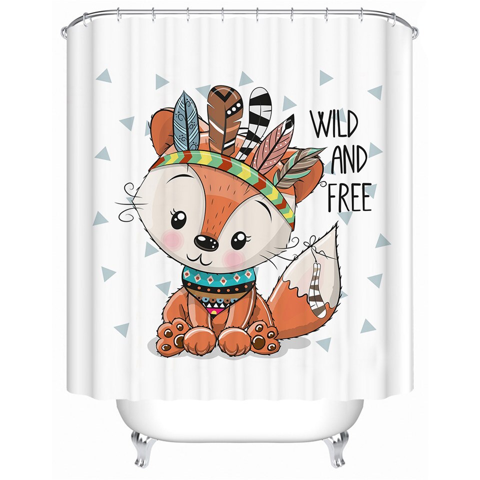 

Fox - Print Shower Curtain, 180*180cm, 501 Original