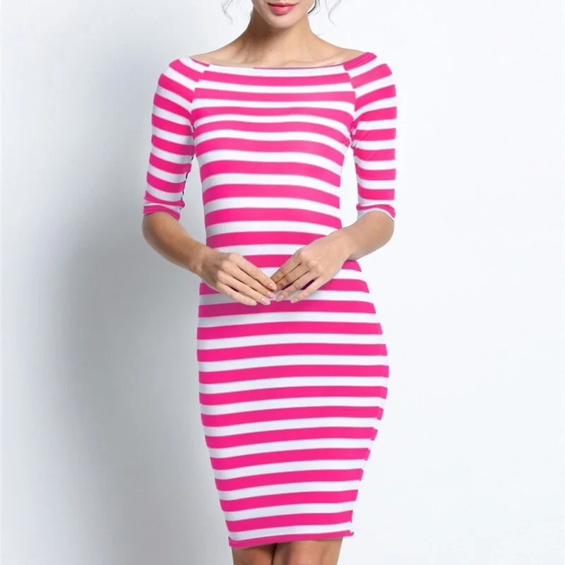 Large Size 2021 Autumn Summer Dress Big Size Black White Striped Dress Straight Dresses Plus Size Women Clothing Vestido