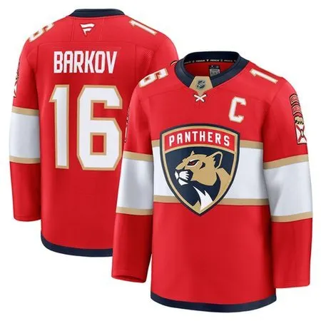 Men's Florida Panthers #16 Aleksander Barkov Red Home Premium Player Jersey