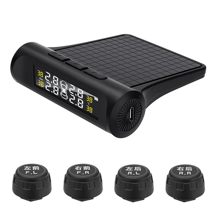 Car TPMS Auto Tire Pressure Temp Monitoring System with External Sensors