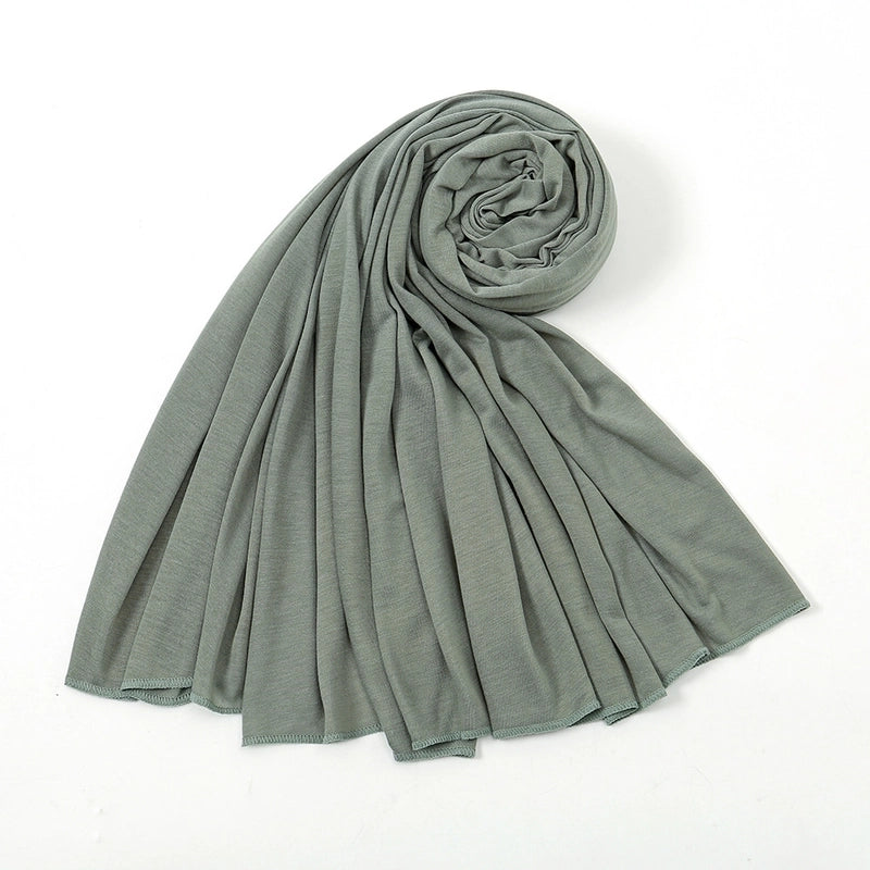 Women’s Minimalist Solid Color Mercerized Cotton Winter Scarves