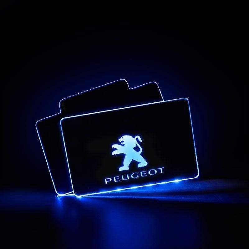 Peugeot Acrylic LED Car Floor Mat For Peugeot Atmosphere Light With RF Remote Control Car Interior Light Decoration voiturehub dxncar