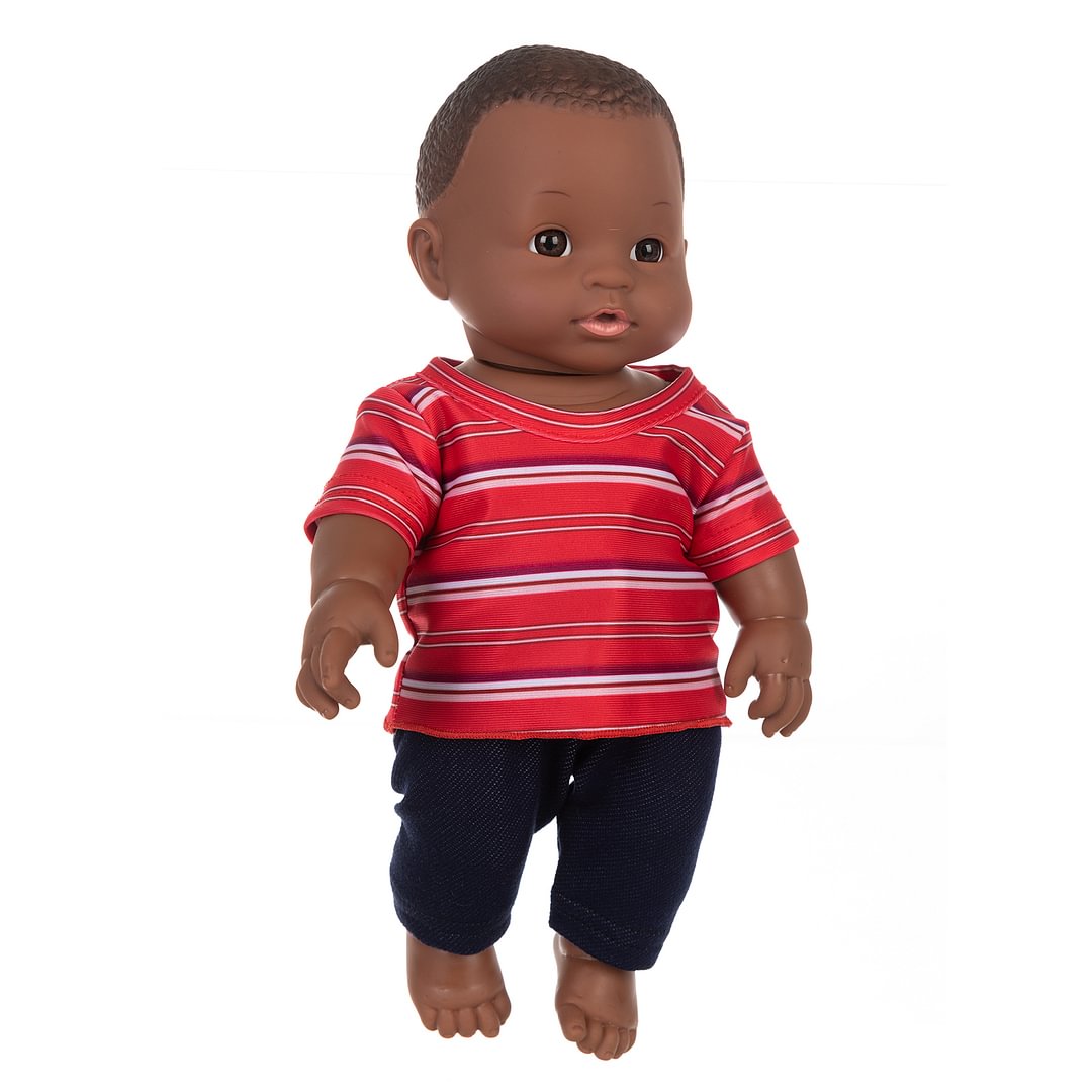 12inch African American Boy Doll with Red Casual sport Tees 30CM Vinyl ...