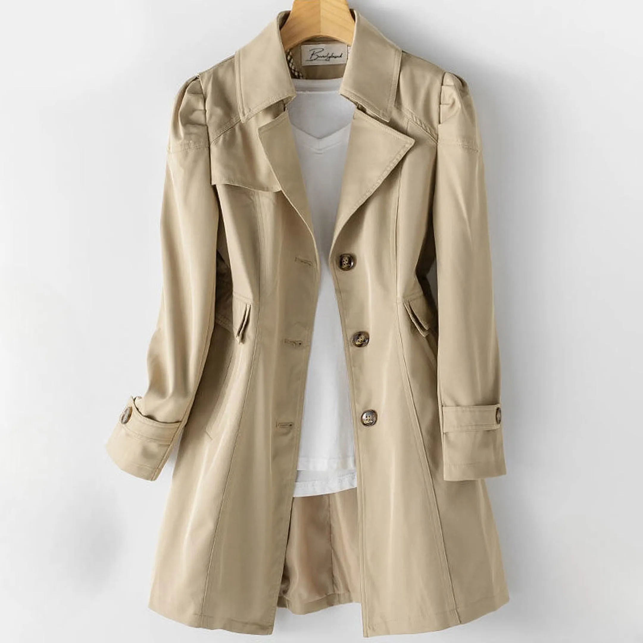 Women's Cotton Blend Heritage Coat &ndash; Tailored Lapel Overcoat
