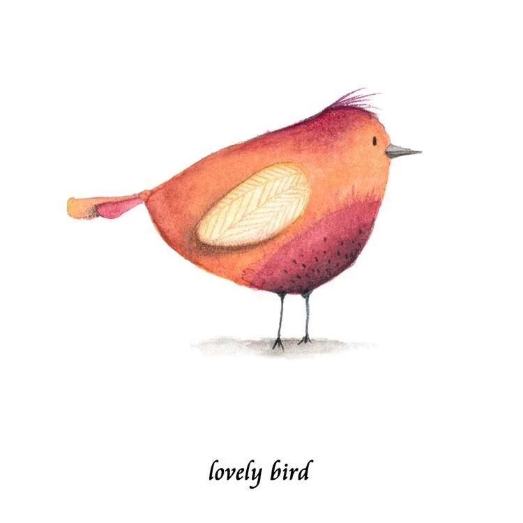 Cartoon Watercolor Bird Canvas Painting Living Room Decorative Painting Sofa Background Wall Bedroom Hanging Painting Wall Art