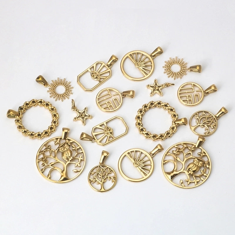 1 Piece Titanium Steel Sun Devil’s Eye Life Tree Pendant