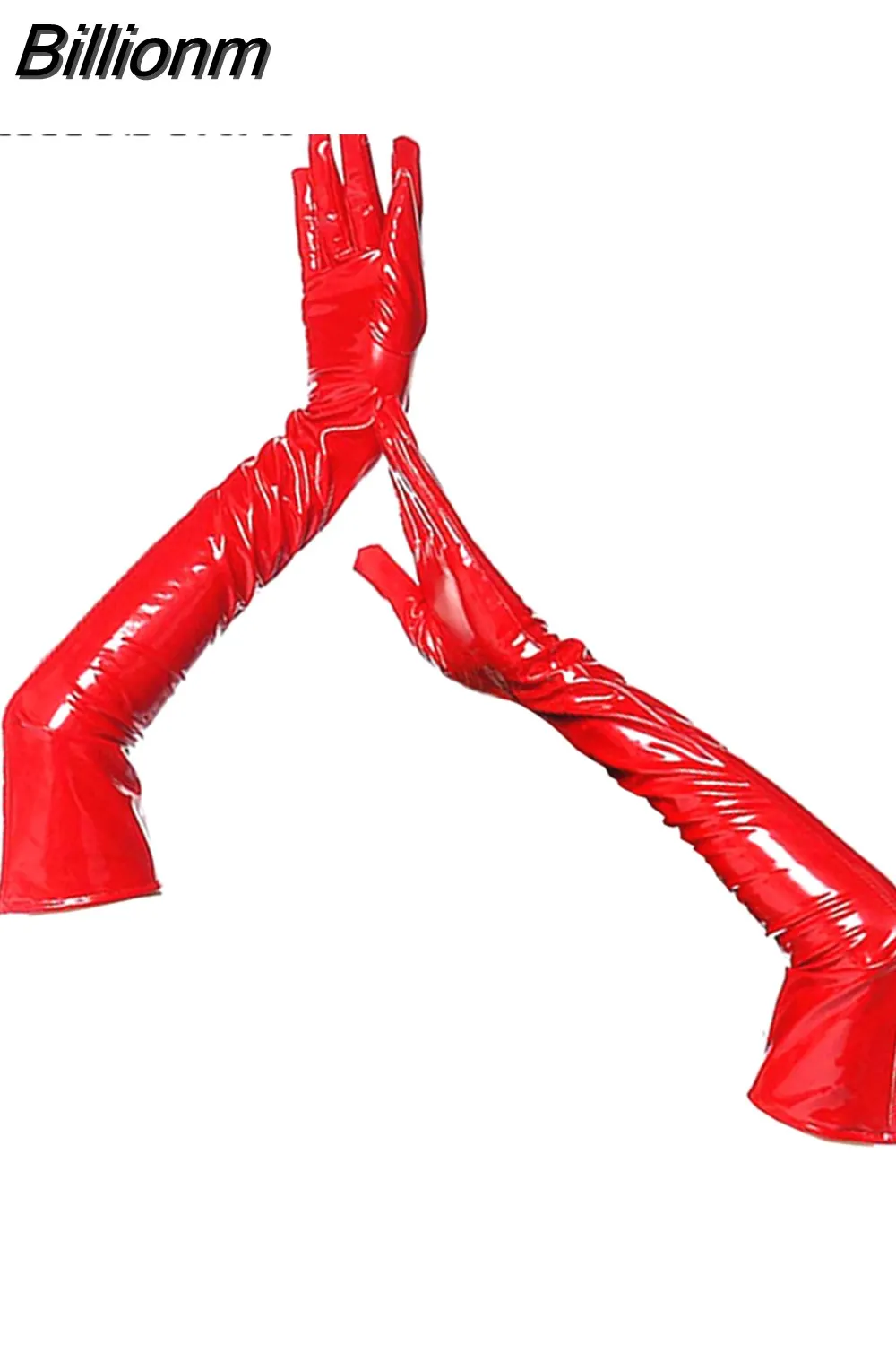 Billionm Wetlook Elastic Long PU Gloves Women Punk Fetish Faux Leather billionm-wetlook-elastic-long-pu-gloves-women-punk-fetish-faux-leather