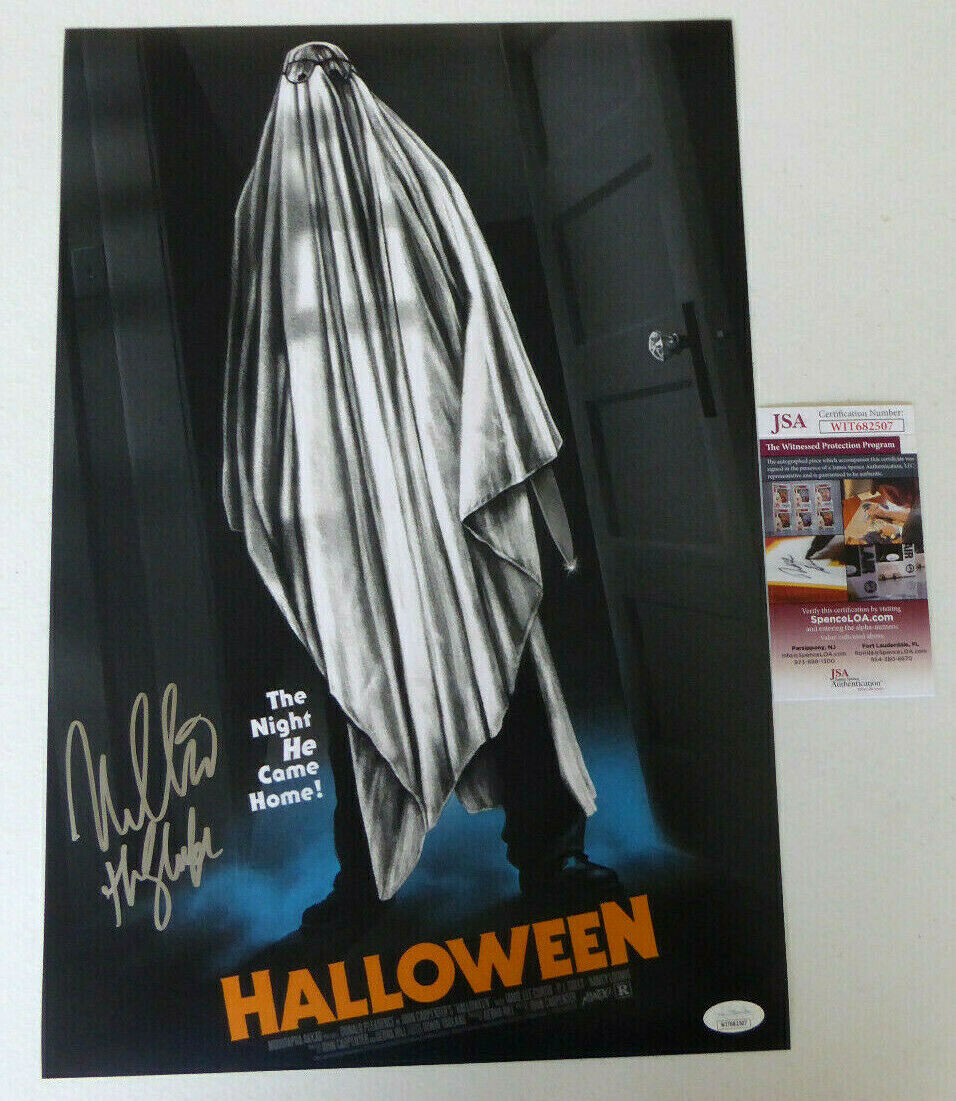 Nick Castle Signed 12x18 Photo Poster painting Auto, Halloween, Michael Myers in Sheet, JSA COA