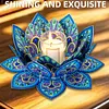 DIY Blue Lotus Diamond Painting Candle Holder