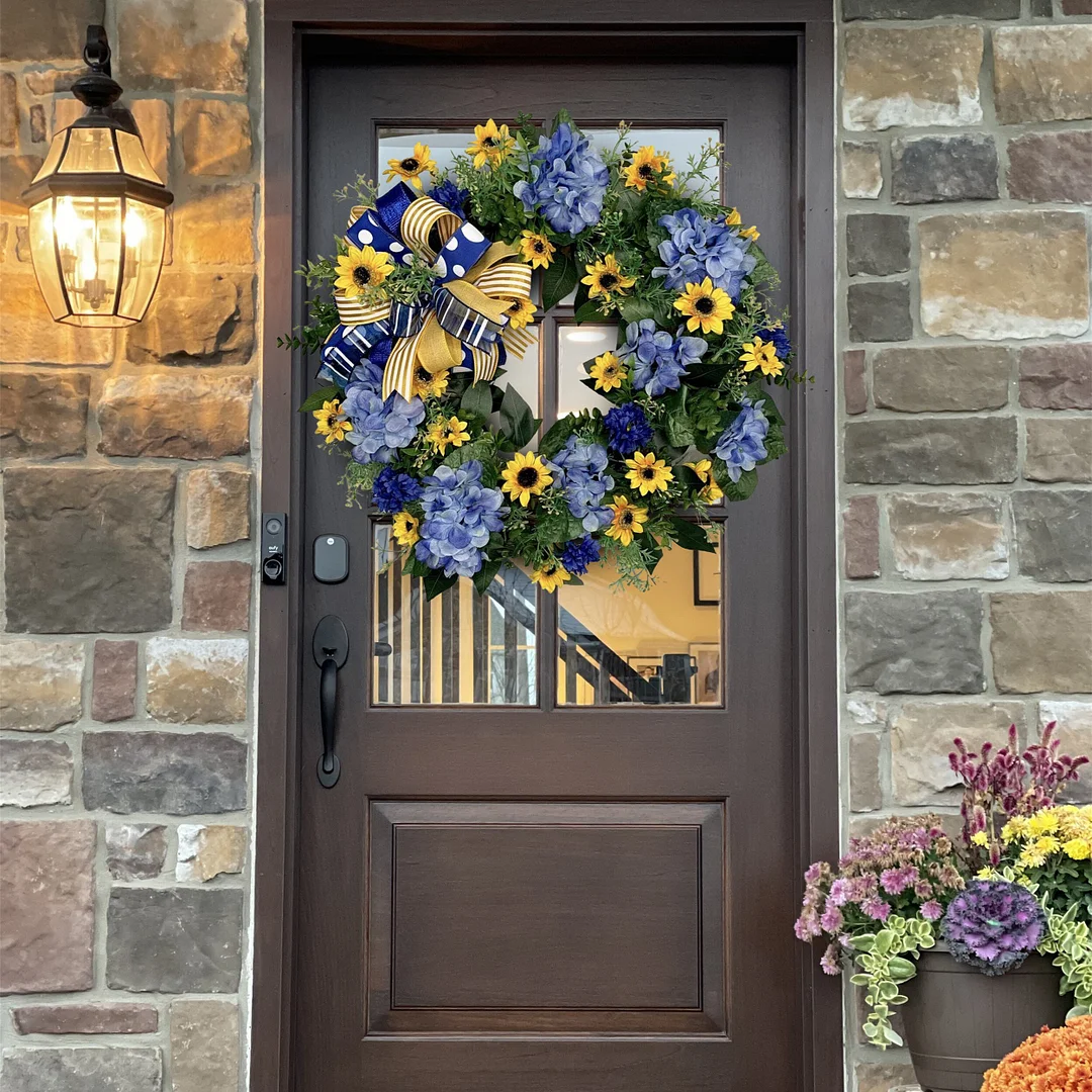 💙💛🌻Prayer for Peace Sunflower Front Door Wreath