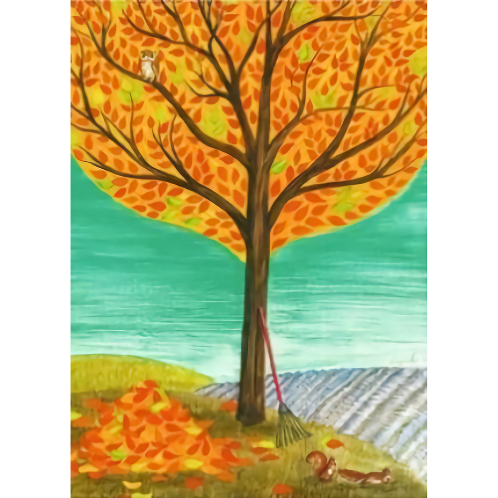 

30*40CM - Round Drill Diamond Painting - Seasonal Tree, 501 Original
