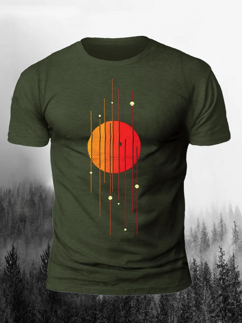 Solar System Print Short Sleeve Men's T-Shirt in  mildstyles