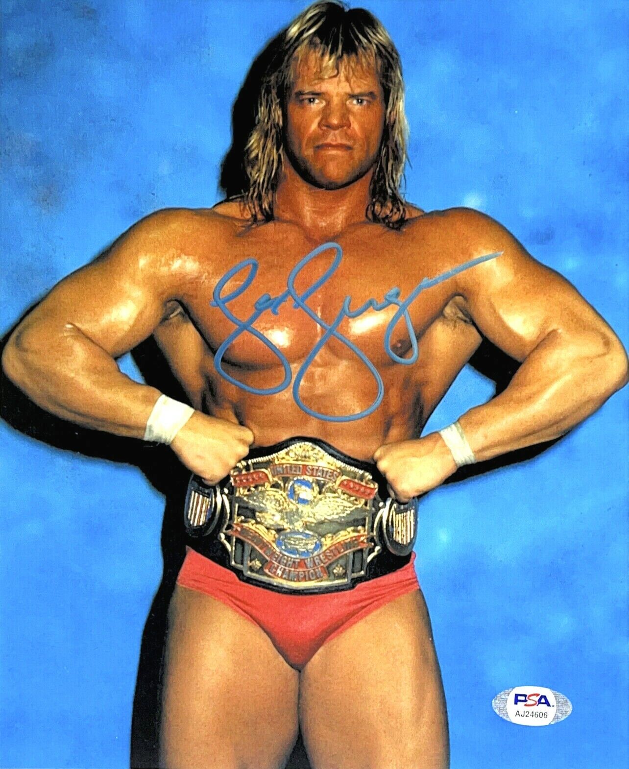 WWE LEX LUGER HAND SIGNED AUTOGRAPHED 8X10 WRESTLING Photo Poster painting WITH PSA DNA COA 2