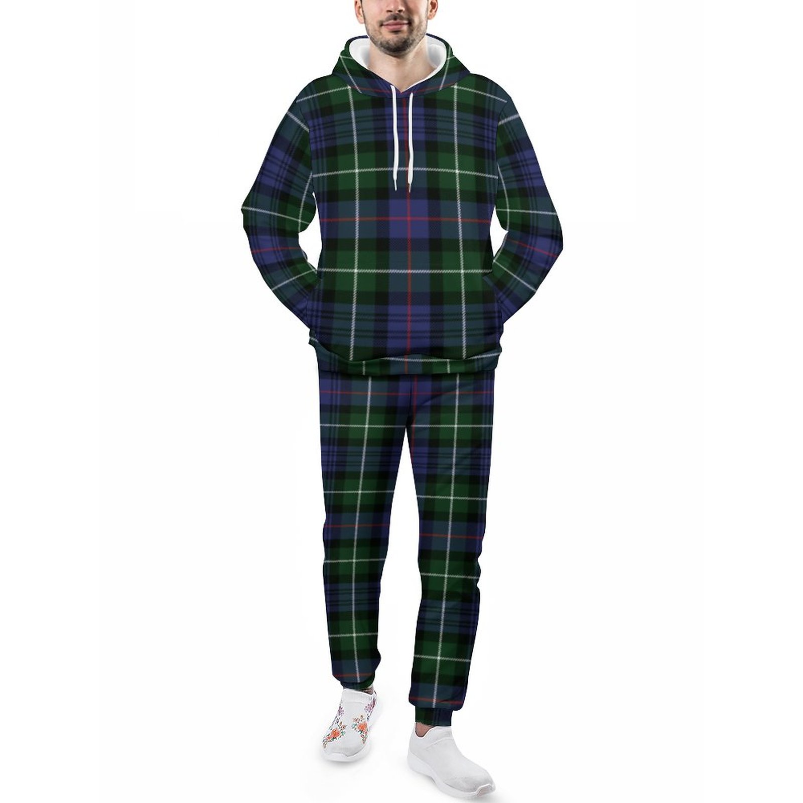 Tartan Plaid Scottish Clan Mckenzie Cute Men's Tracksuit 2 Piece Hoodie Sweatsuit Sets Guys Casual Jogging Athletic Suits