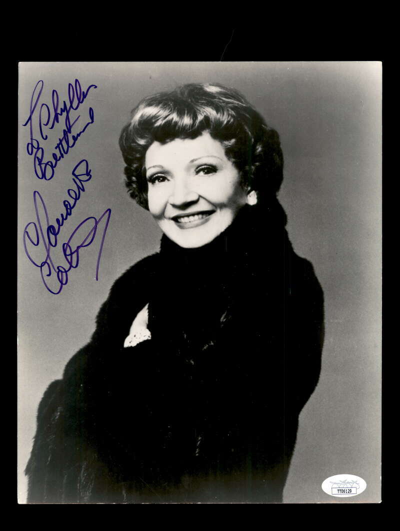 Claudette Colbert JSA Coa Signed 8x10 Photo Poster painting Autograph