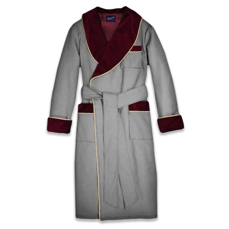 Men&rsquo;s Dressing Gown Burgundy Velvet
