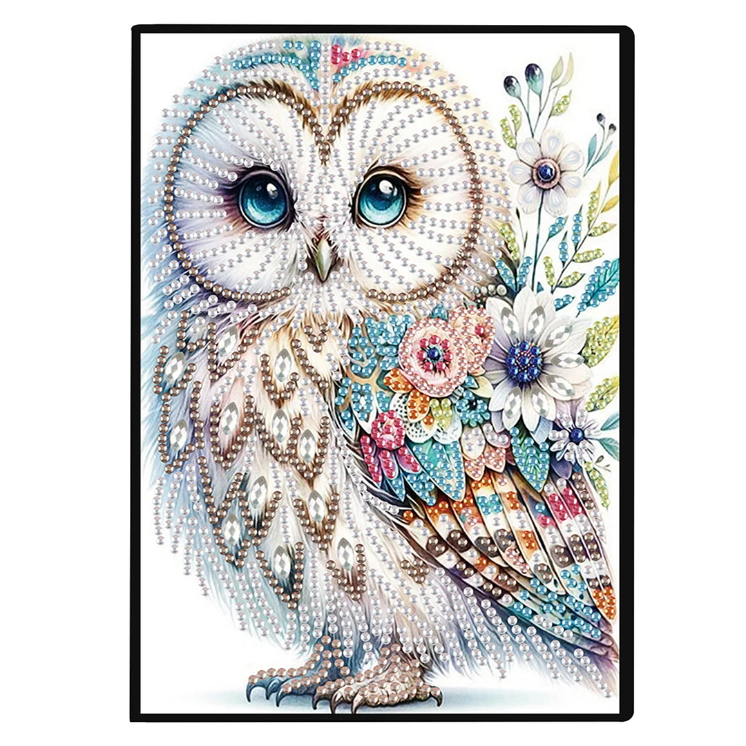 2pcs Owl Partial DIY 50 Pages A5 Diamond Painting Notebook for Study Drawing
