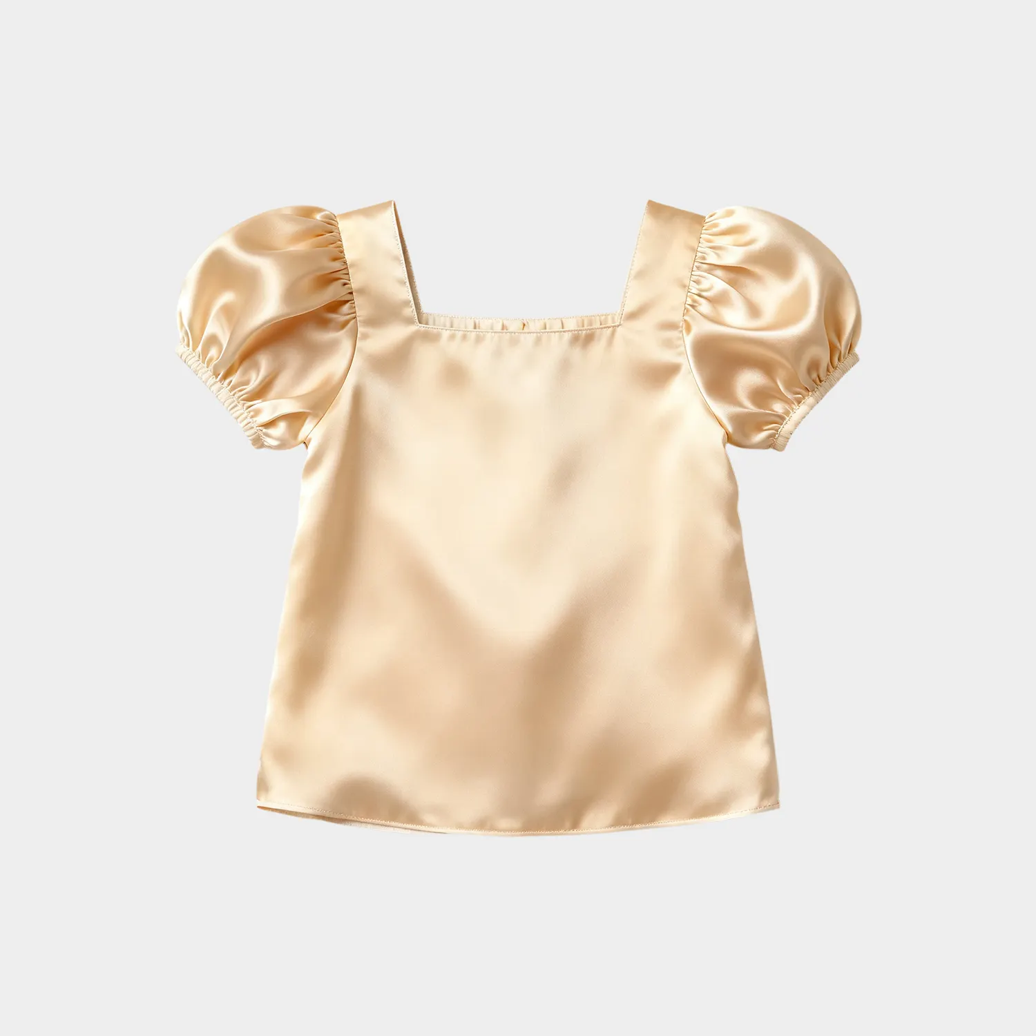 Enchanting Puff-Sleeve Silk Baby Girl Shirt REAL SILK LIFE