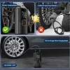 Mini Air Pump with LED Portable Electric Inflate Pump Outdoor Air Compressor Wired & Wireless Tire Inflator for Car Bike Tyre Ball Cushion Bed