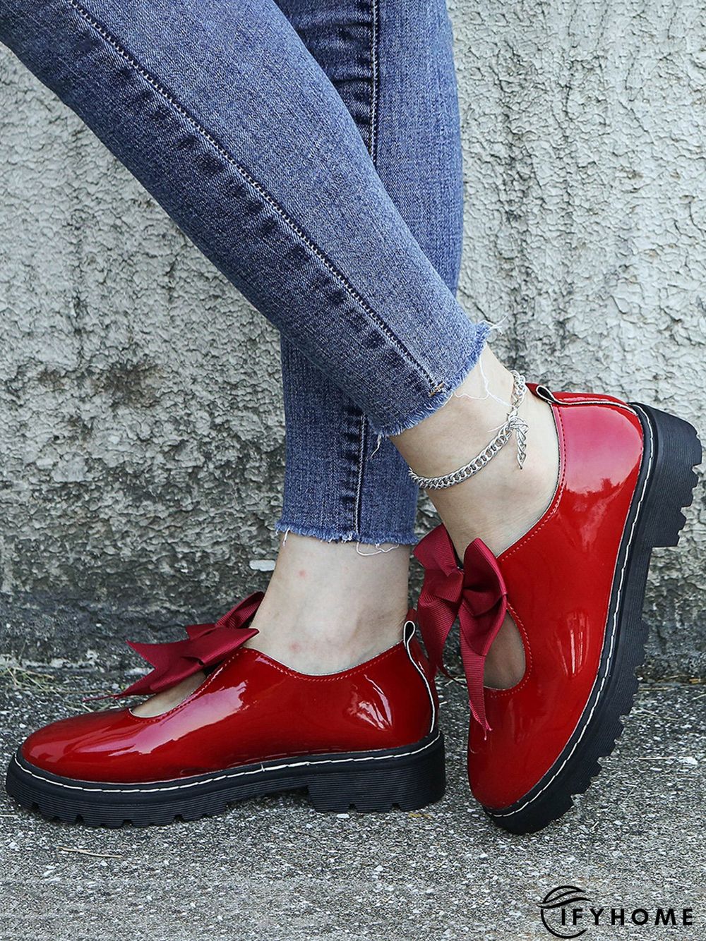 Women's Bow Decor Hollow out Slip On Mary Jane Shoes | IFYHOME