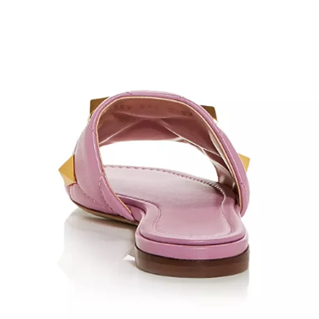 Women's Roman Stud Quilted Slide Sandals Pink-vocosishoes