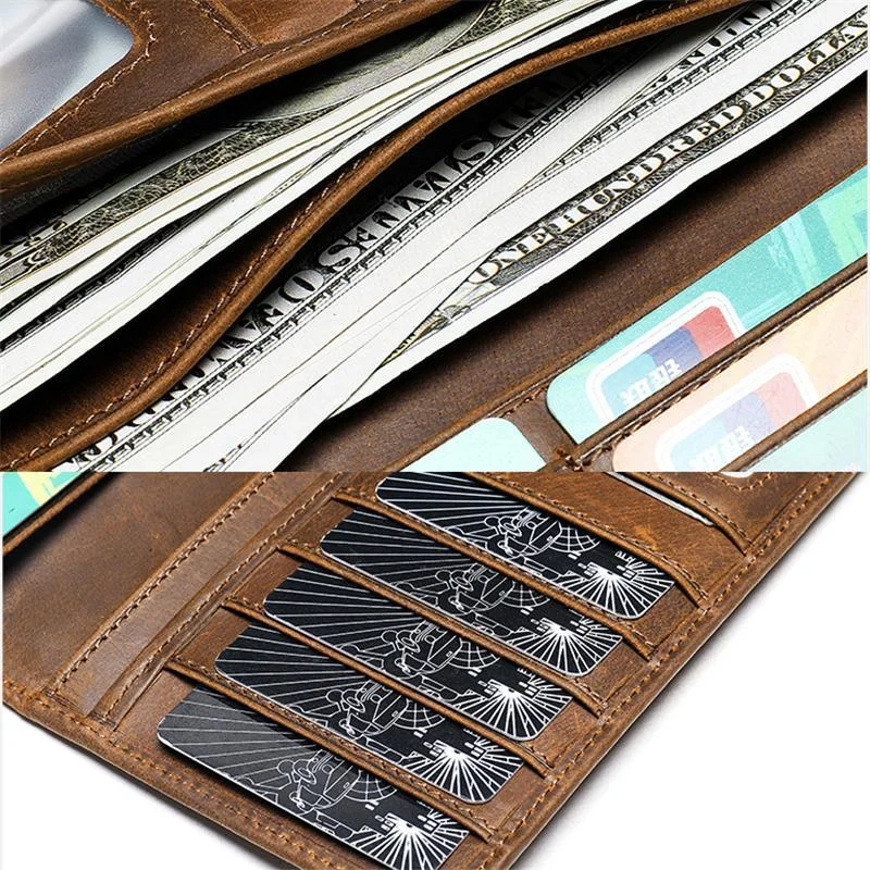 Men&rsquo;s Vintage Fine Stitching Soft Leather Multiple Slot Casual Wallet