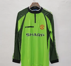 1998-1999 Retro Long Sleeve Manchester United Goalkeeper Football Shirt 1:1 Thai Quality