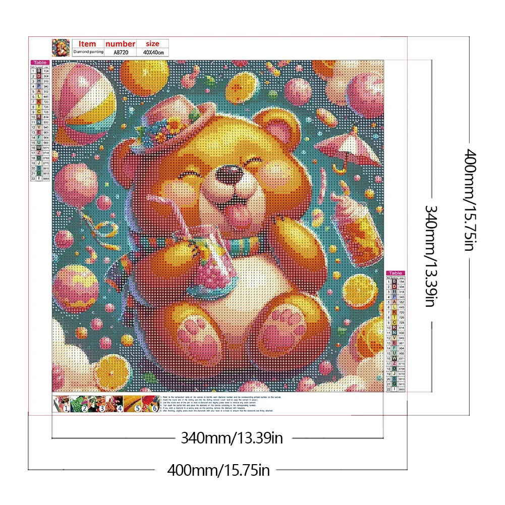 Diamond Painting - Full Round Drill - Happy Bear(Canvas|40*40cm)