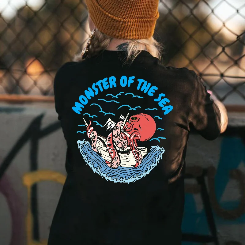 Monster Of The Sea Printed Women's T-shirt -  