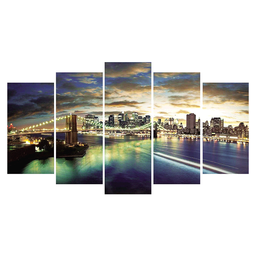 

5pcs Brooklyn Bridge - Round Drill Diamond Painting - 95*45CM (Multi Big Size), 501 Original