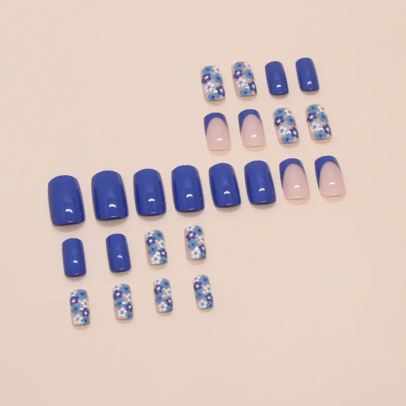 Churchf Churchf Nail Blue Print Wear Nail French Removable Beauty Nail Piece Simple Nail Piece Nail Patch