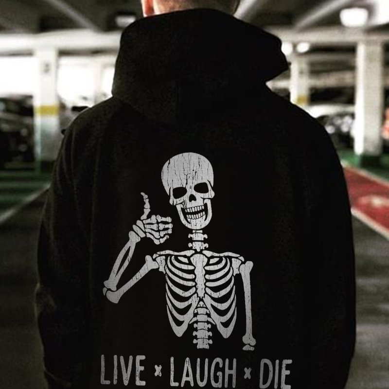 Live×Laugh×Die Skull Hoodie - Krazyskull