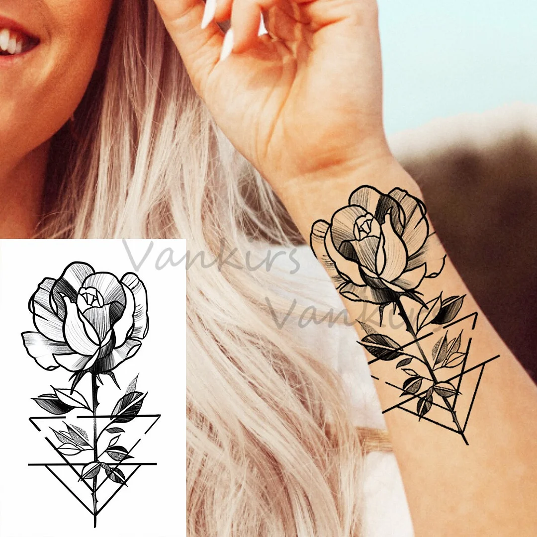 Sdrawing Cloud Coconut Tree Temporary Tattoos For Adults Girls Tiger Flower Compass Mountain Fake Tattoo Sticker Arm Leg Tatoos