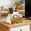 (24cm)Diamond Art Tissue Box Cover DIY PU Desktop Organizer Large(Farm)