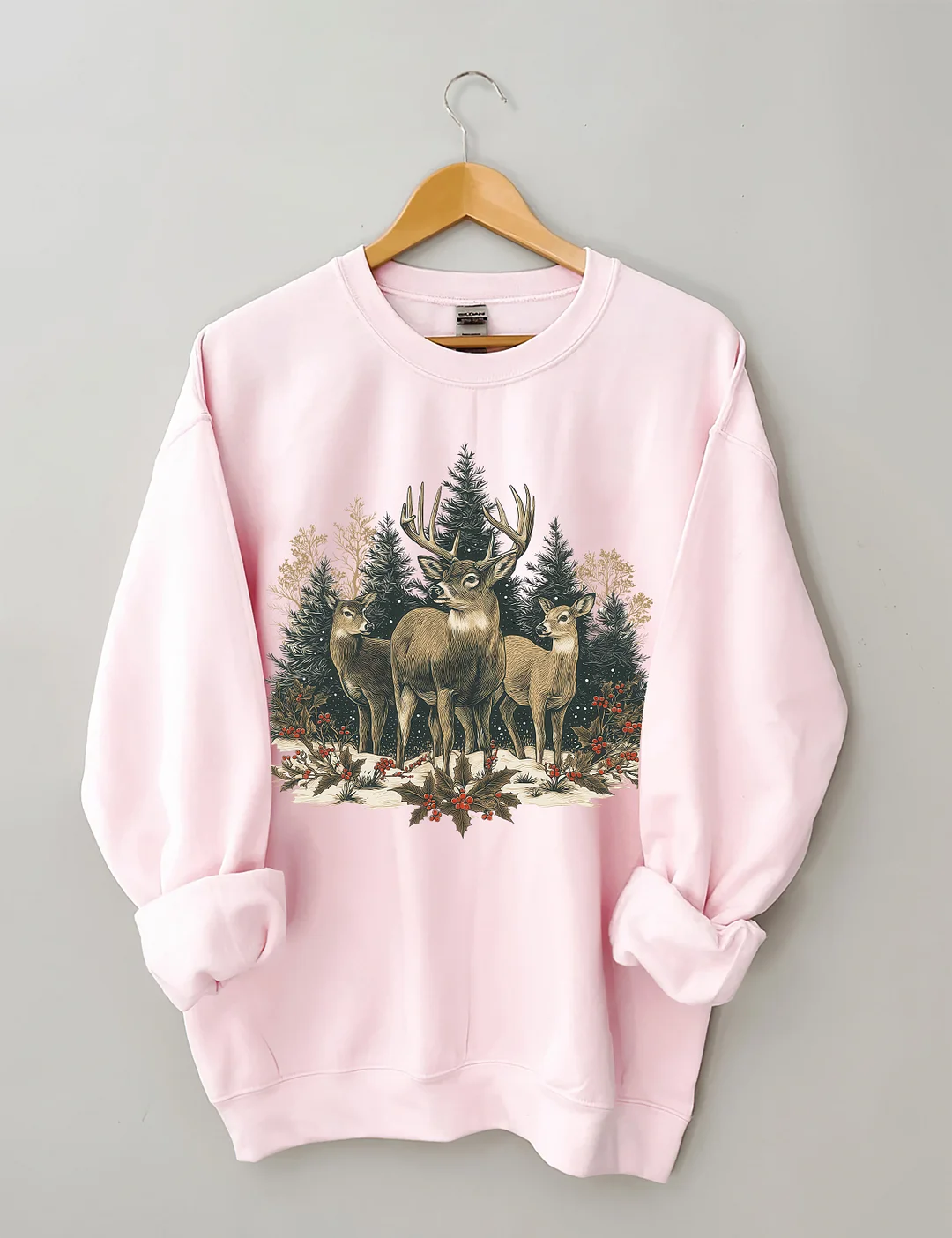 Retro Christmas Deer Sweatshirt