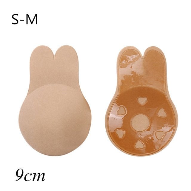 S-XXXL Breast Petals Rabbit Nipple Full Covers Push Up Invisible Bra Reusable Adhesive Bra Plus Lift Up Intimate for Party Dress