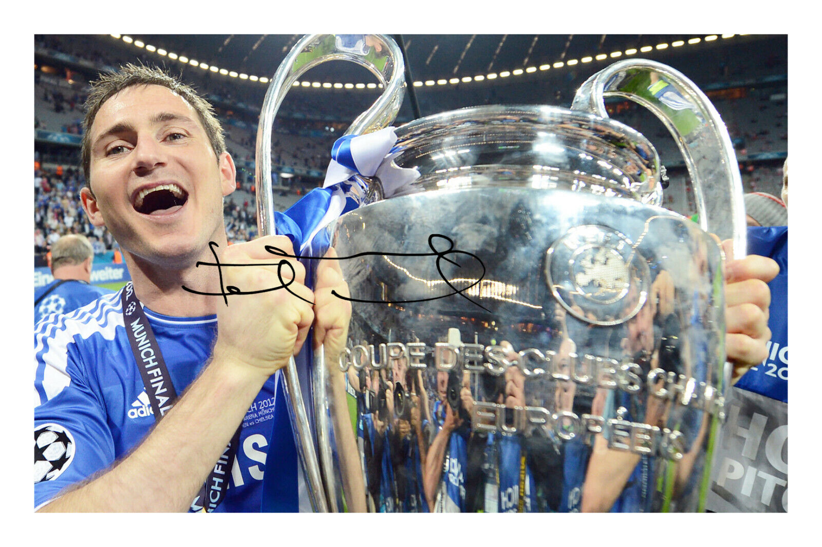 Frank Lampard Signed A4 Autograph Photo Poster painting Print Chelsea FC Champions League 2012