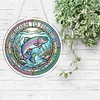 Diamond Painting Single-Sided Acrylic Born to Fish Pendant for Home Wall Door and Window Decoration