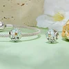 Daisy & Bee Beaded Charm 925 Sterling Silver 