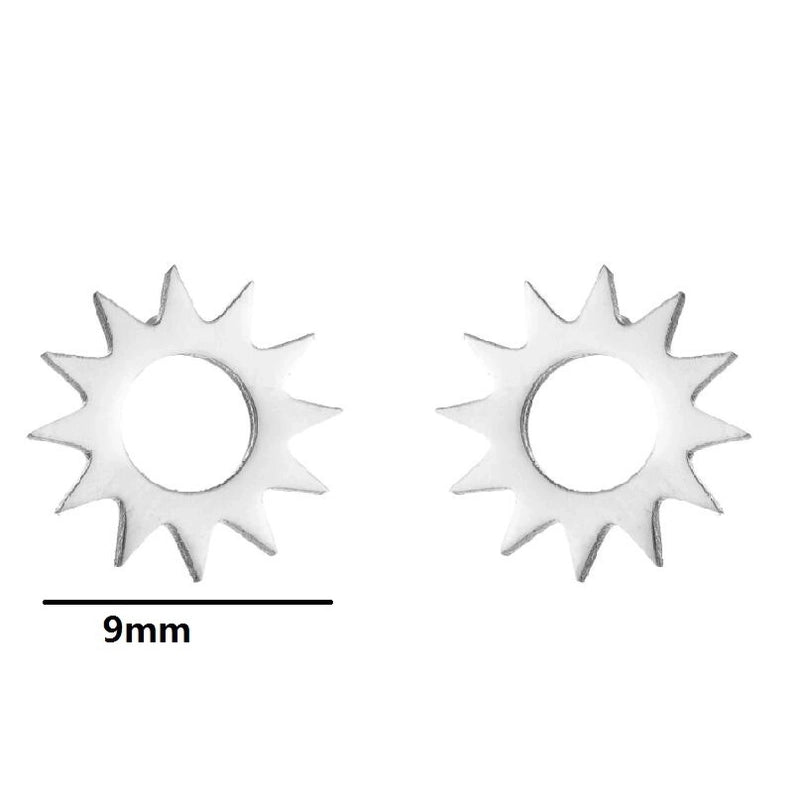 Women’s Minimalist Geometric Heart Stainless Steel No Inlaid Ear Studs Stainless Steel Earrings