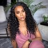 Black Brazilian Water Wave Long Curly Wigs