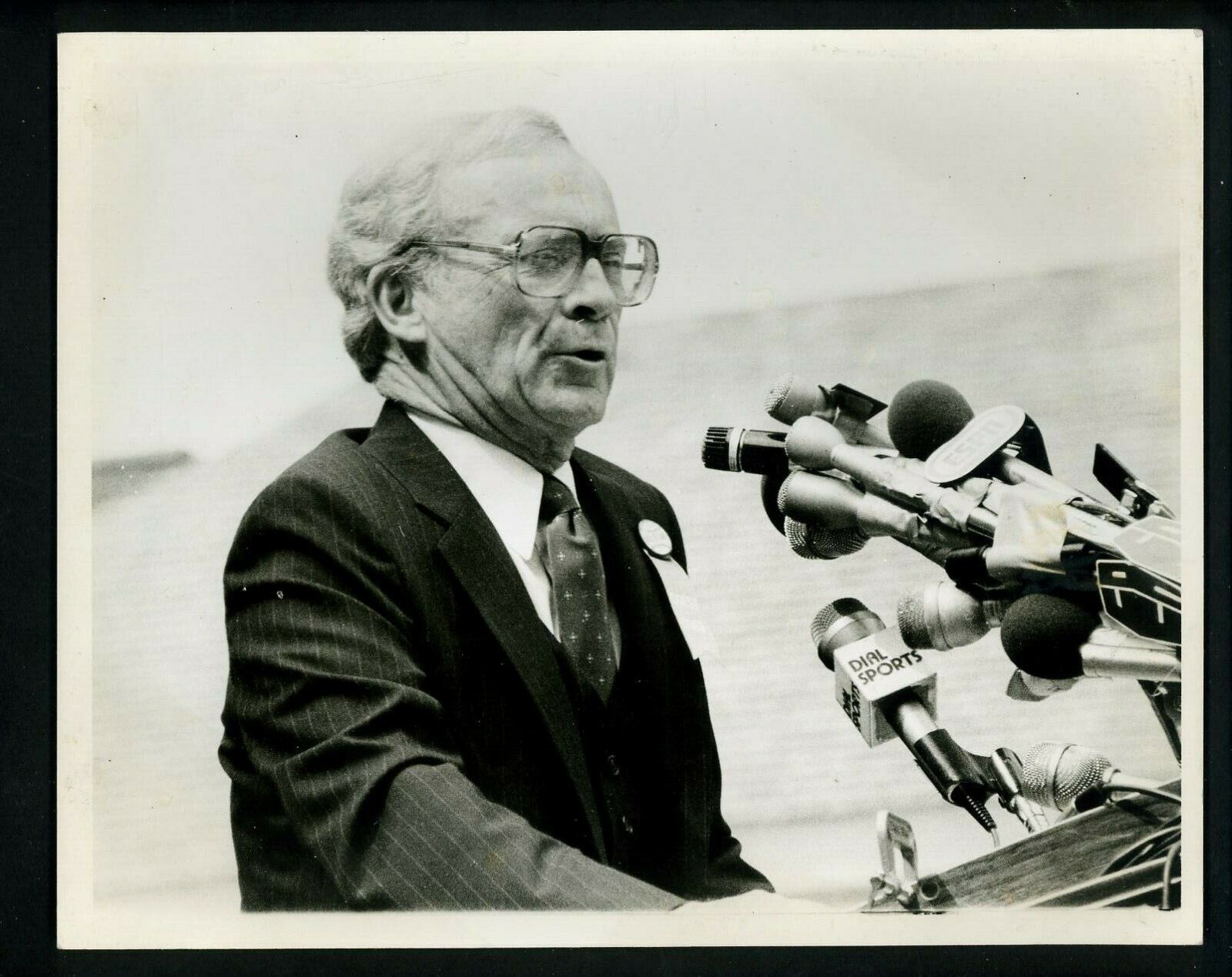 Ernie Harwell circa 1980's Press Original Photo Poster painting Detroit Tigers